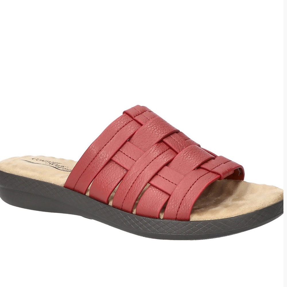 Easy Street Women's Red Woven Sandals